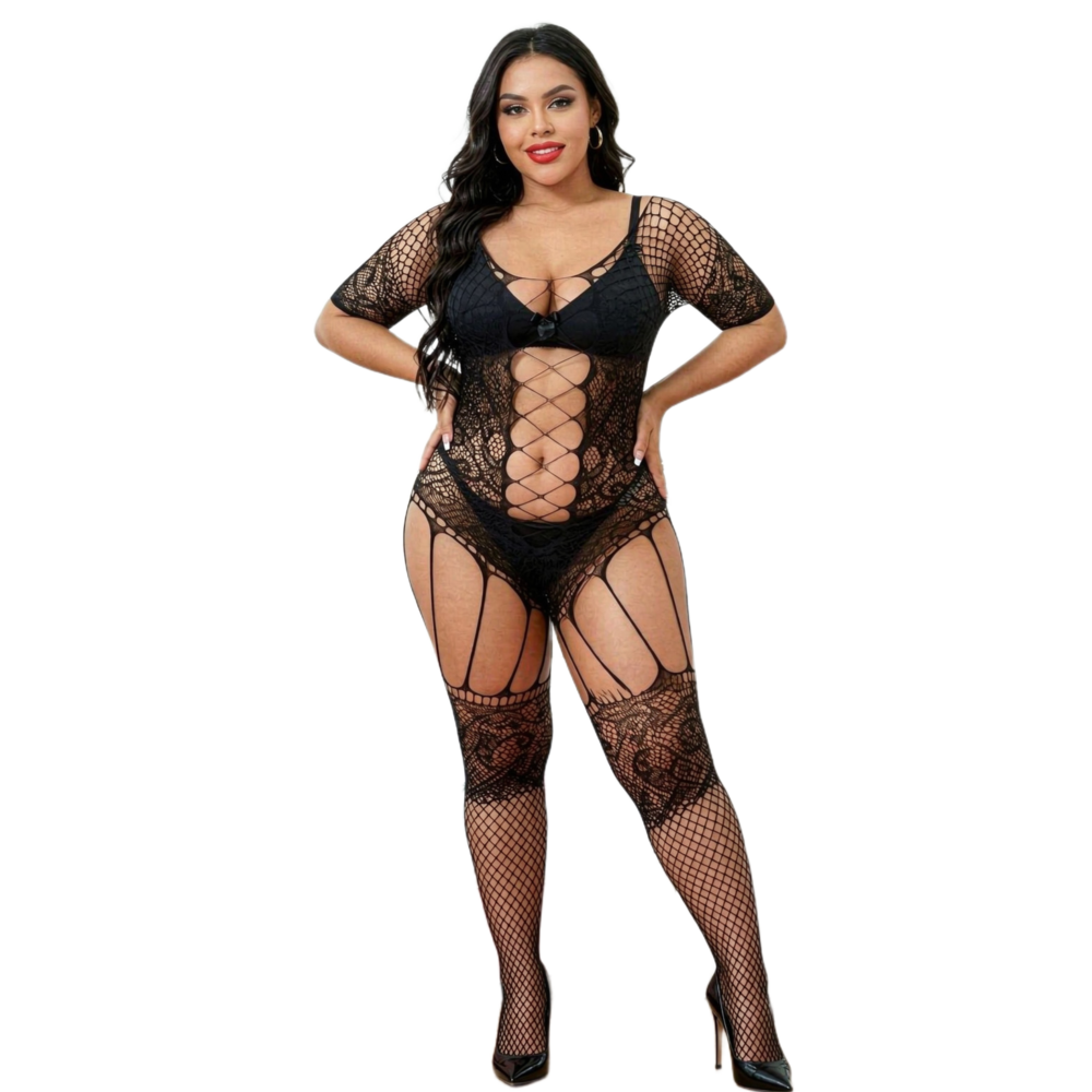 New Plus Size Bodystocking Bod - Fishnet Stocking Women ulasan dan harga